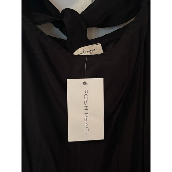 Audrey 3+1 Women Black Cutout Front Halter Midnight Hour Dress Size M Retail $51 - Picture 5 of 7